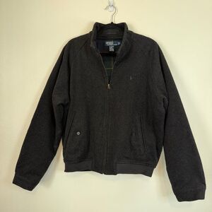 Vtg Polo Ralph Lauren Wool Bomber Coat Size Med Bomber Black Tartan Plaid Lining